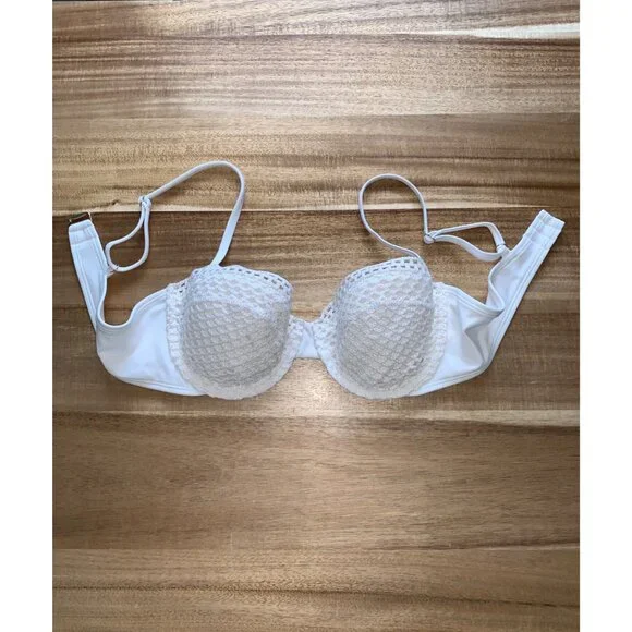 Shade & Shore Womens Crochet Lace Underwire Bra Adjustable Straps Size 36B - Picture 9 of 16